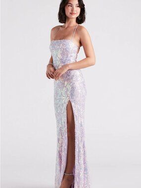 Windsor Edlyn Sequin Laceup Lilav Mermaid Formal Dress for Prom or Homecoming